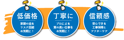 低価格・丁寧に・信頼感